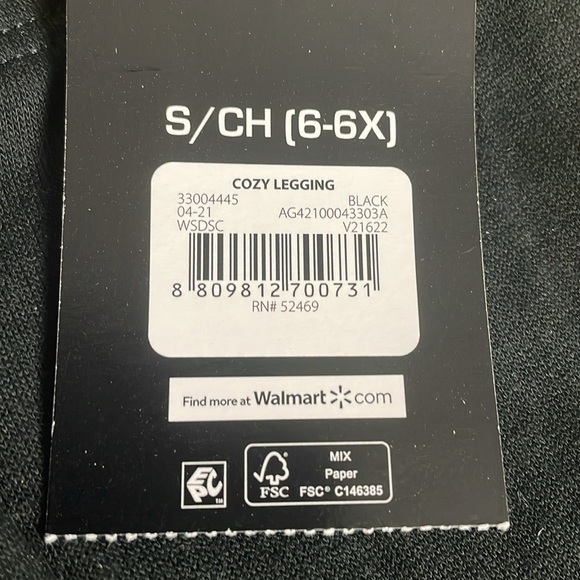 Kids Athletic Works Black Leggings- size 6X - Picture 10 of 10